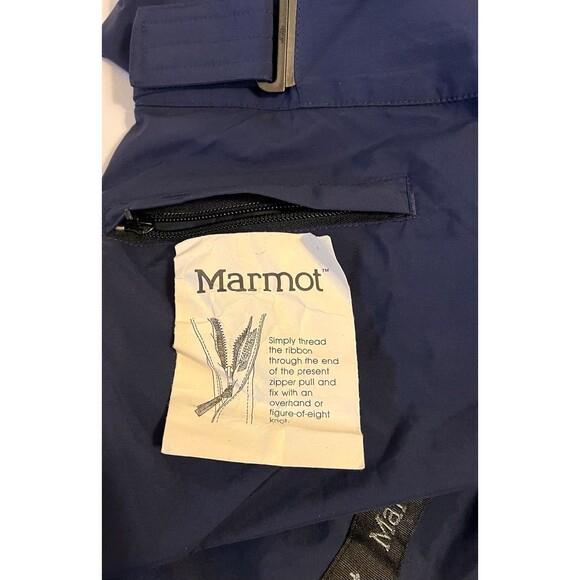 MARMOT Gore-Tex Snowboarding Pants Navy Blue Full Side Zip Knee Pads Women's Med - Picture 13 of 14